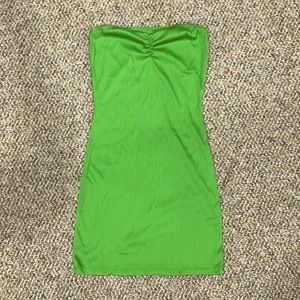 Green Strapless Tube Dress